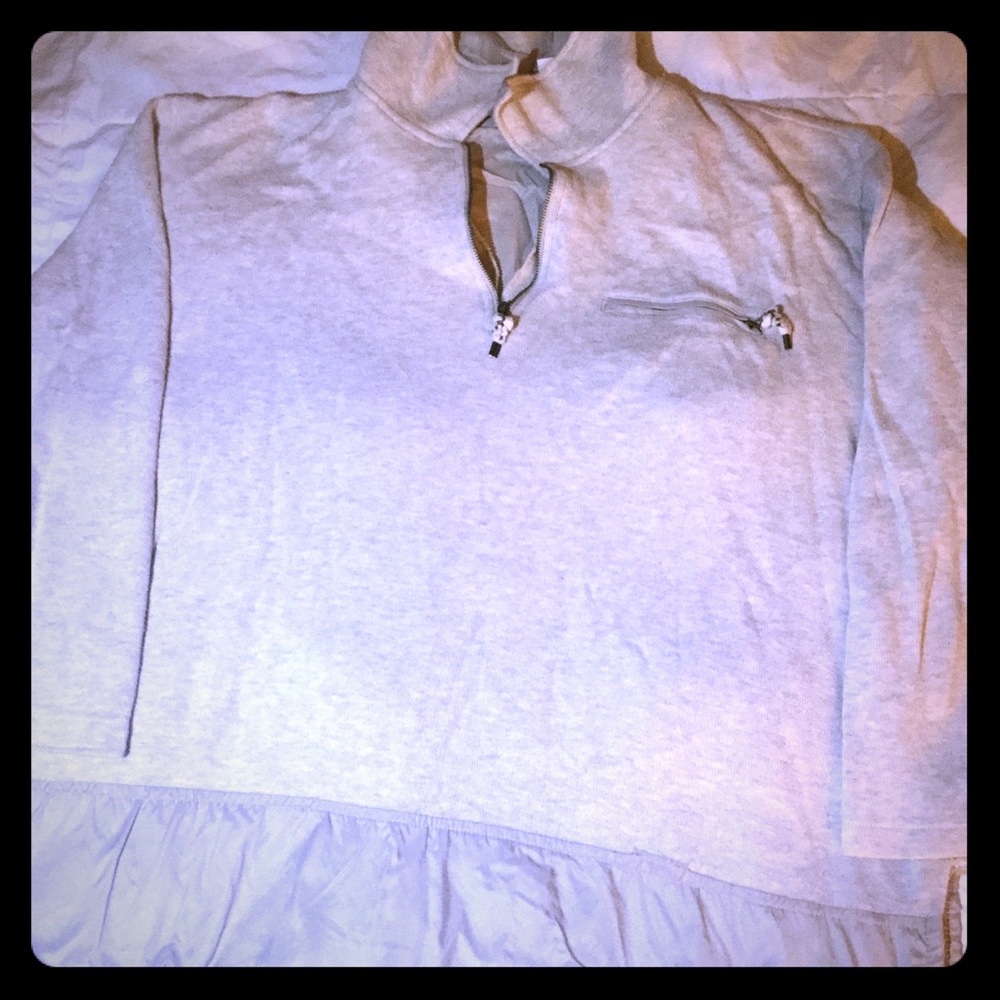 Long-sleeved Textured Pullover with Zipper Accents